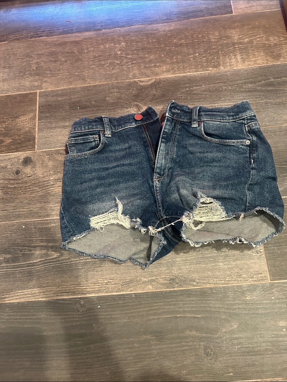 DL1961 Distressed Dark Blue Denim Kids Shorts